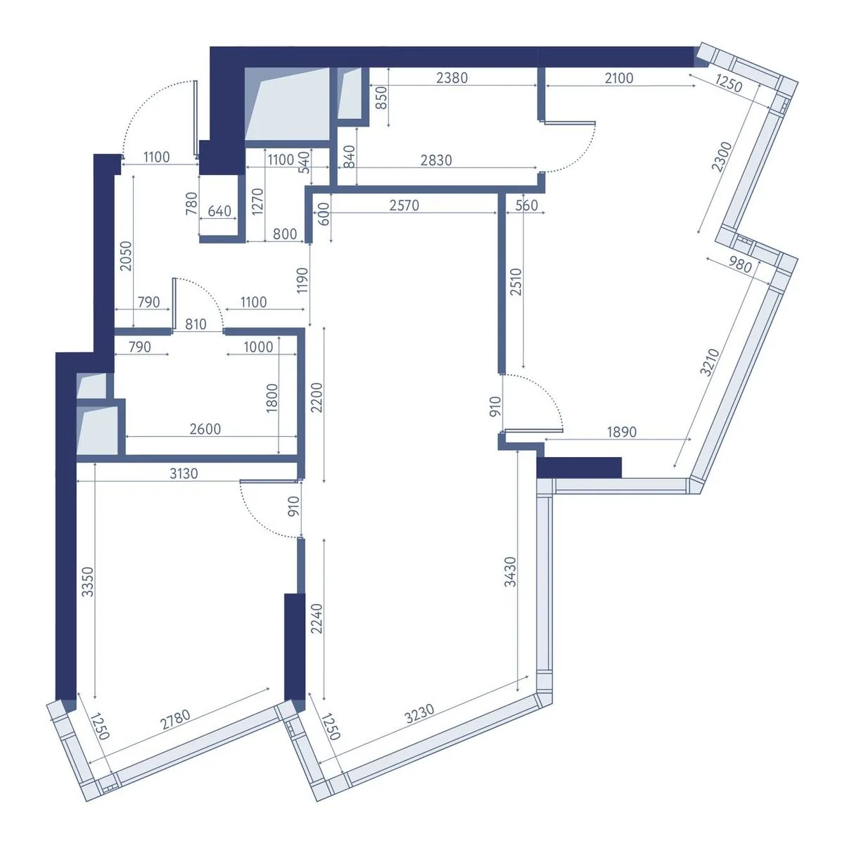 2-комнатная квартира 67,3 м² в ЖК «hideOUT» — планировки 2